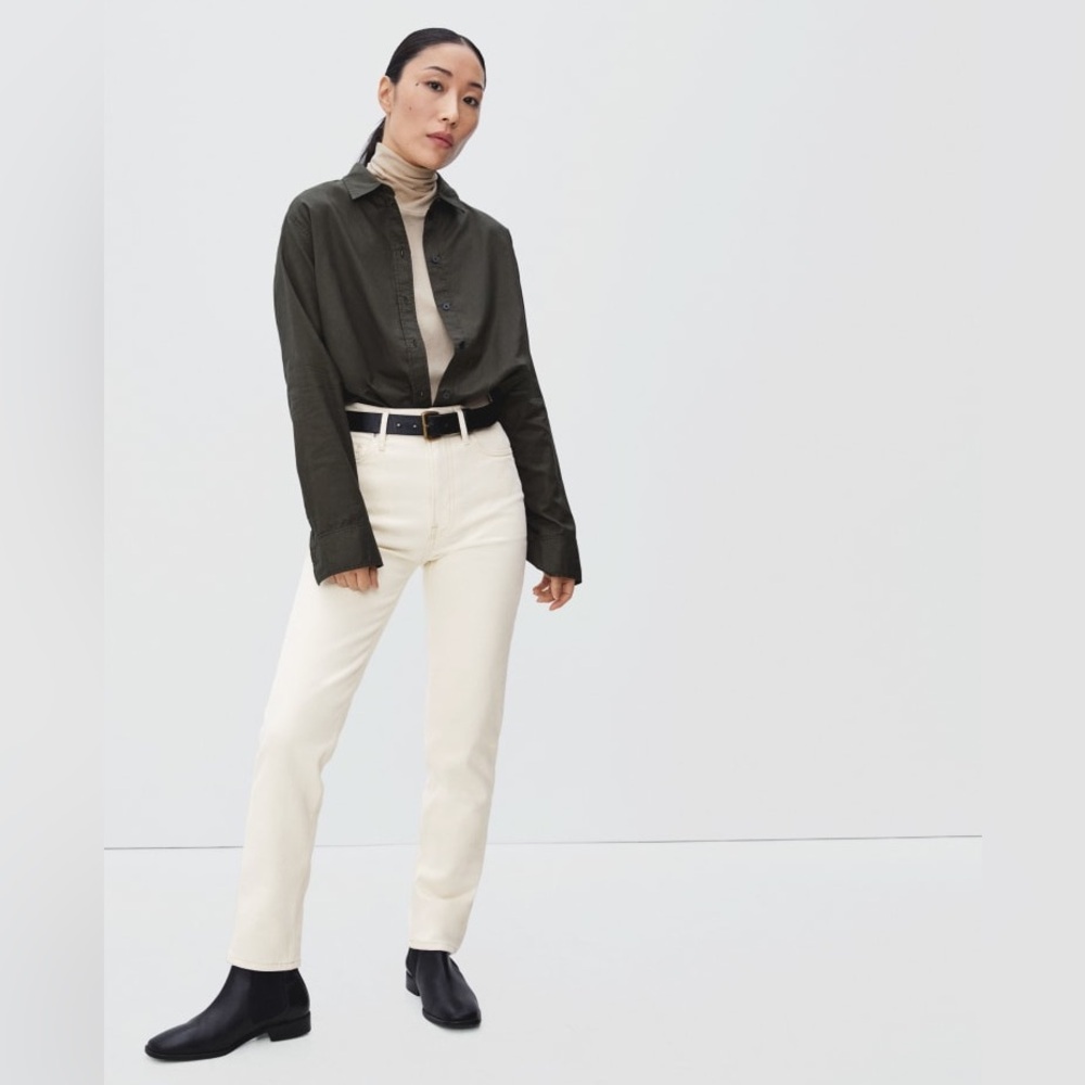 Everlane OG Cheeky Straight Leg Jean Ecru 28